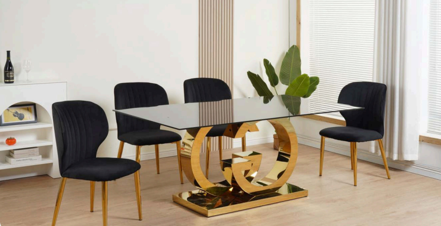 GUCCI BLACK + GOLD WITH ROSS CHAIRS